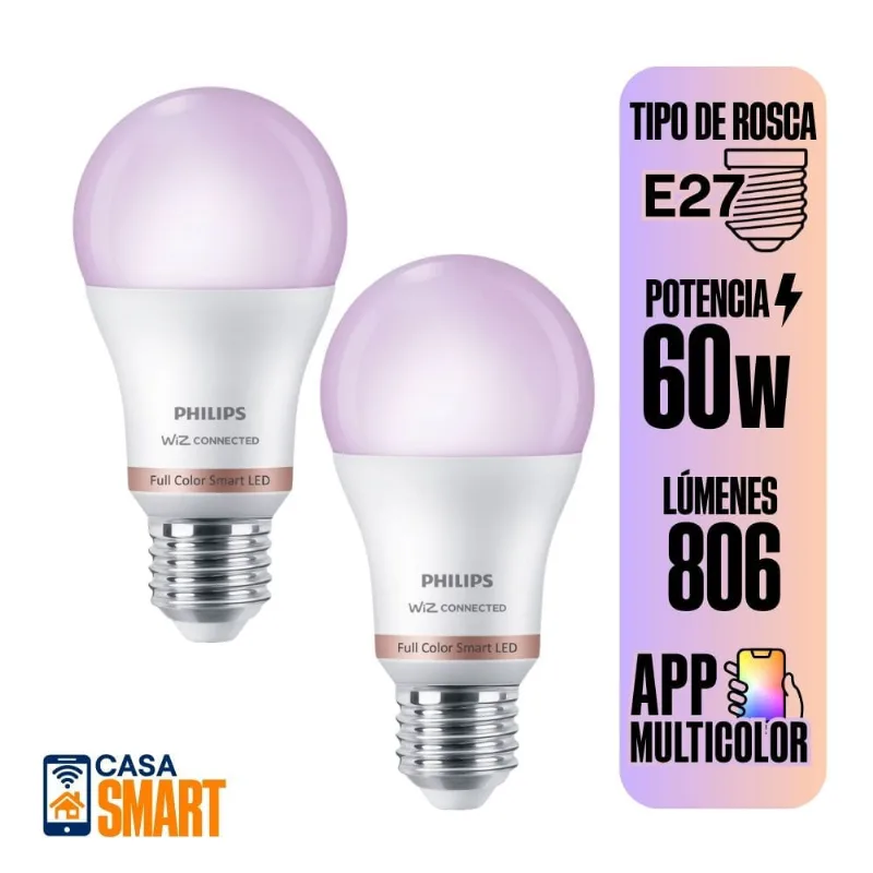Foco Inteligente Foco A60 Rgb Philips Wiz