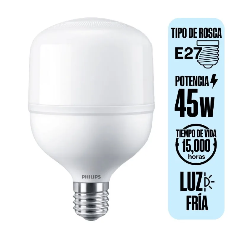 Foco LED Philips High Power E27 45W Luz Fría