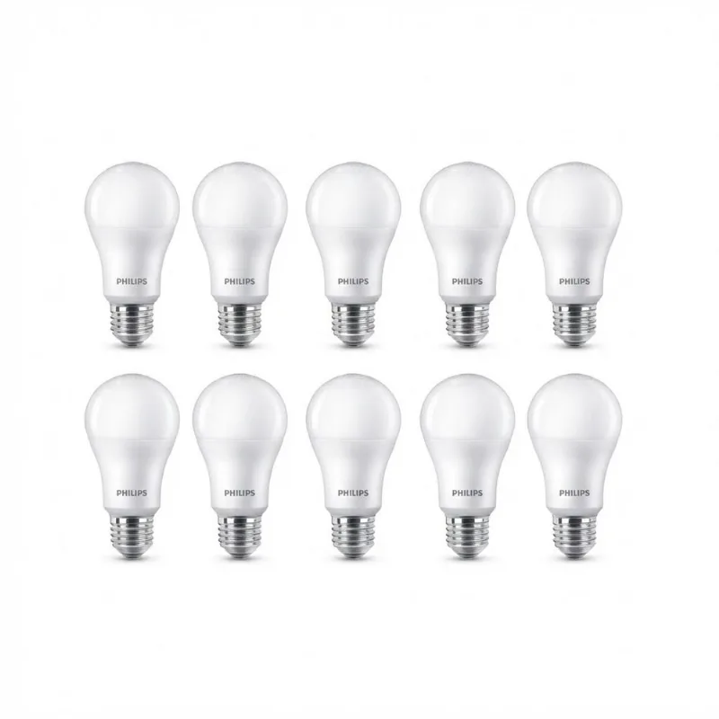 Pack 10 Focos LED 15W Luz Blanca Philips EcoHome E27 6500K