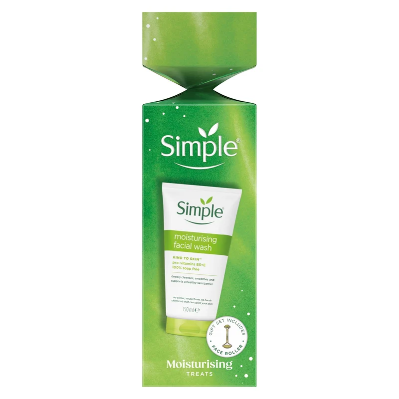 Simple Moisturising Treats Gift Set - Facial Wash 150 ml and Jade Face Roller