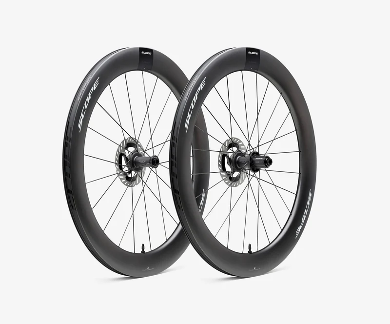 Coppia di ruote SCOPE Race R6 Tubeless Ready (Centerlock) bianche Micro Spline