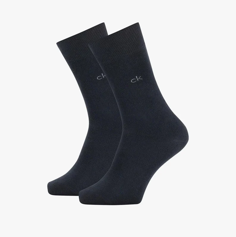 Calvin Klein 2 Pack Mens Crew Classic Socks Navy UK 6-8