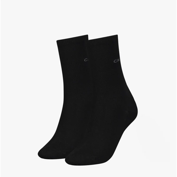 Calvin Klein 2 Pack Womens Crew Socks Black