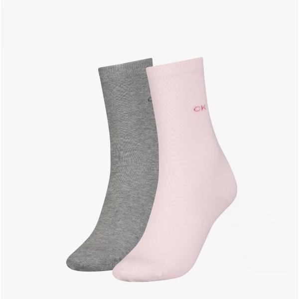 Calvin Klein 2 Pack Womens Crew Socks Pink Combo
