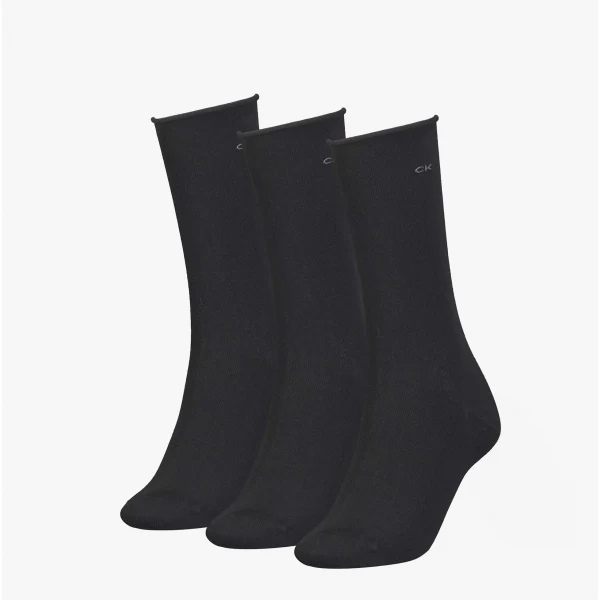 Calvin Klein 3 Pack Womens Crew Socks Black