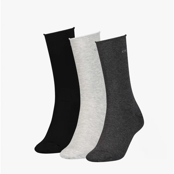 Calvin Klein 3 Pack Womens Crew Socks Grey Combo