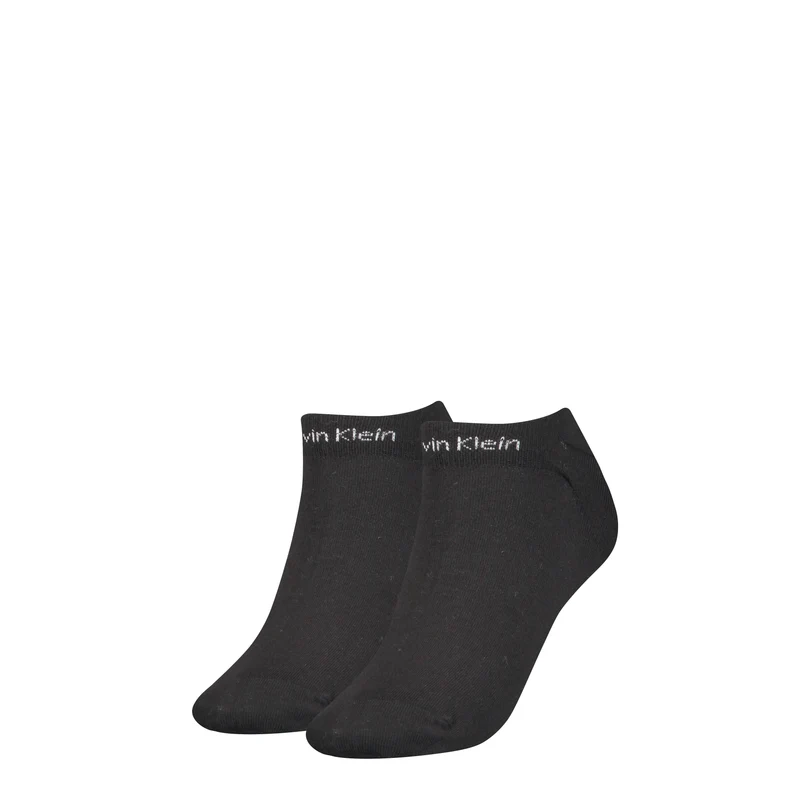 Calvin Klein 2 Pack Womens Ankle Trainer Socks Black One-Size