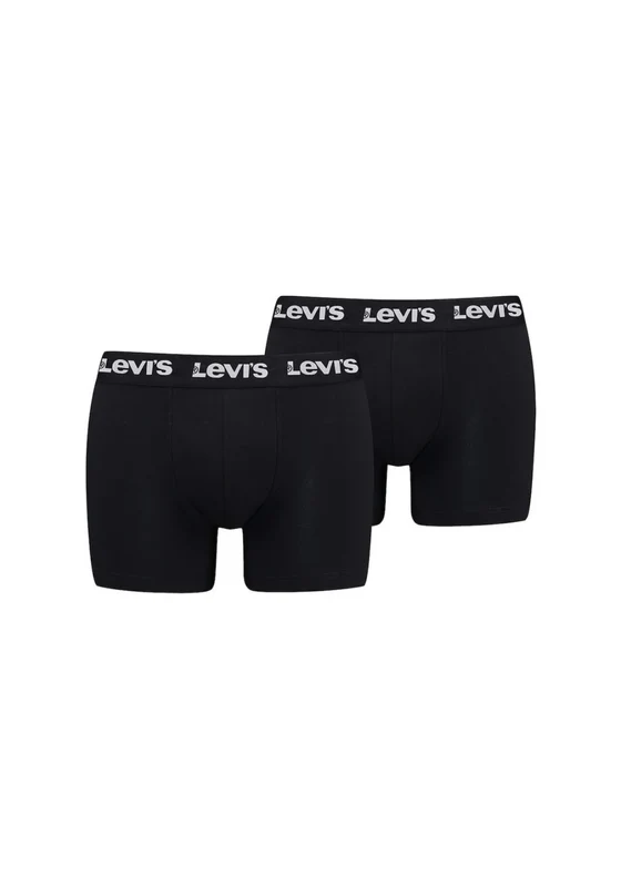 Men's Solid Basic 2 Pack Boxer - Black Black / S
