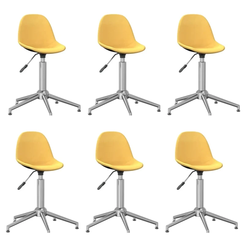 Eetkamerstoelen draaibaar 6 st stof geel