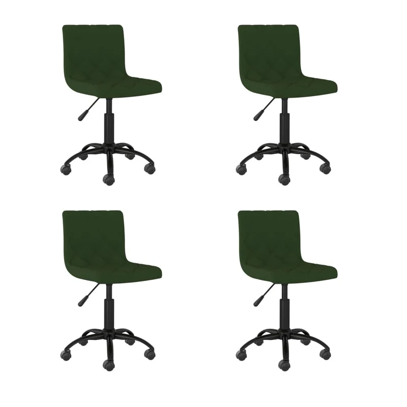 Eetkamerstoelen draaibaar 4 st fluweel donkergroen