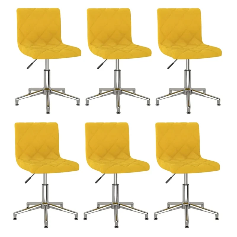 Eetkamerstoelen draaibaar 6 st fluweel mosterdgeel
