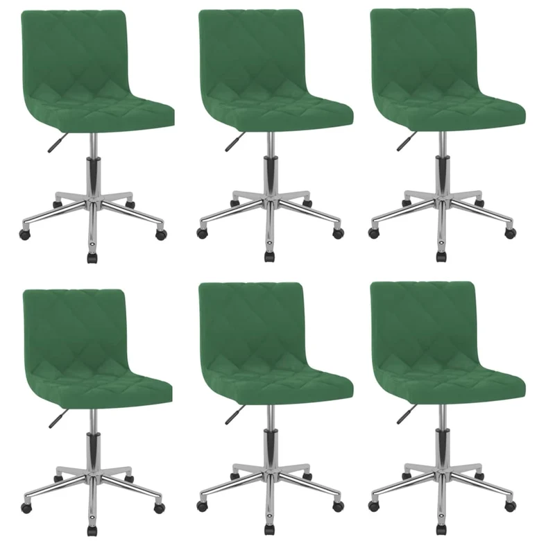 Eetkamerstoelen draaibaar 6 st fluweel donkergroen