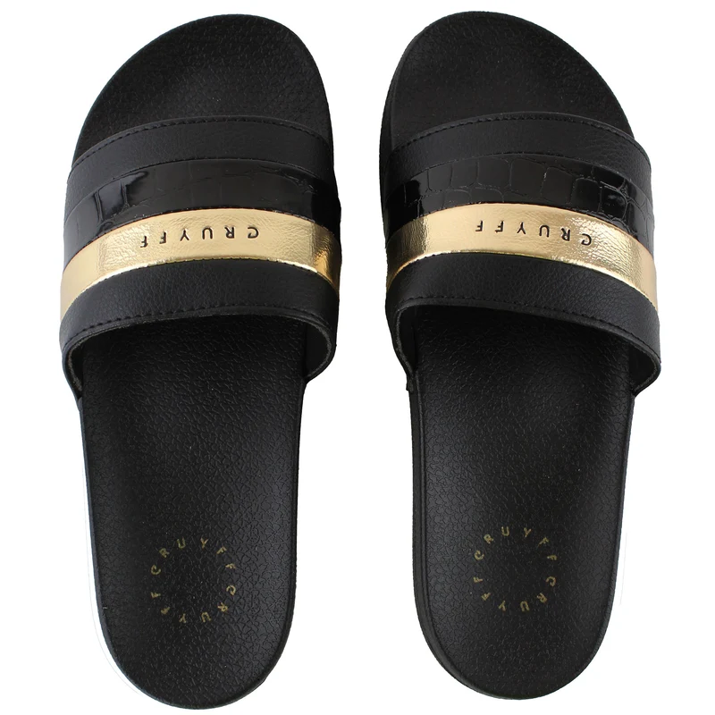 Cruyff Aqua Copa BCN Womens Black Sliders 8