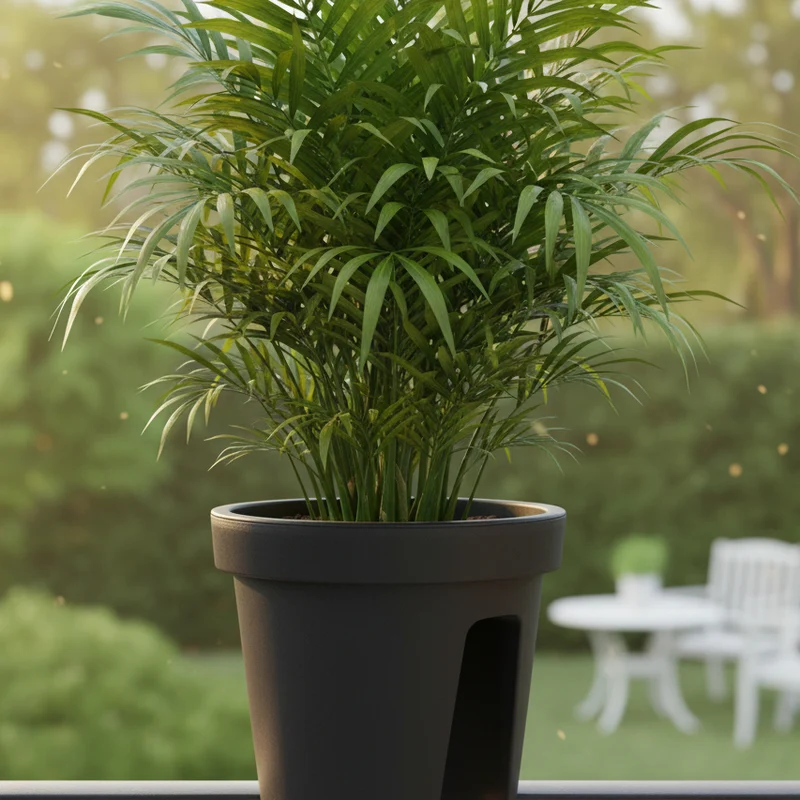 Vaso per piante per balcone decorazione da Ø 28 cm colore tinta unita Nero