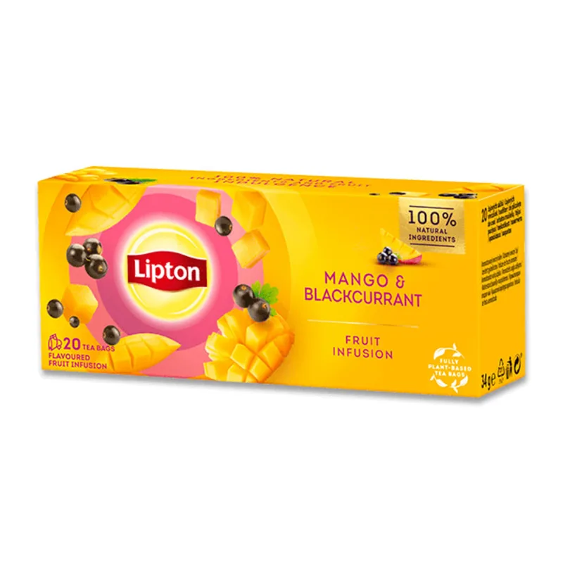Infusión Sabor Mango y Grosella 34 Grs x 20 Un Lipton Te Mango Y Grosella X 20 Un Lipton