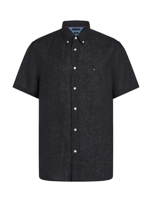 Tommy Hilfiger - Men's Pigment Dyed Linen Shirt Black 1 / L