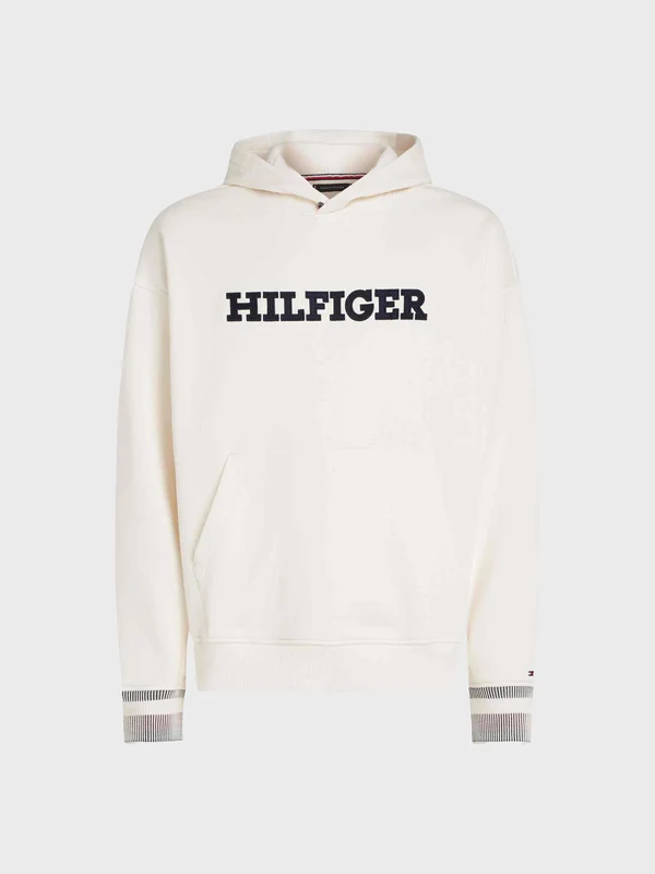 Tommy Hilfiger - Men's Monotype Applique Hoody Off White / XXL