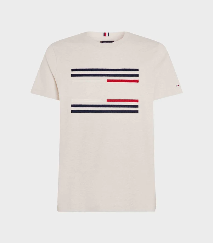 Tommy Hilfiger - Grosgrain Tape Flag Logo T-Shirt Greyish / XL