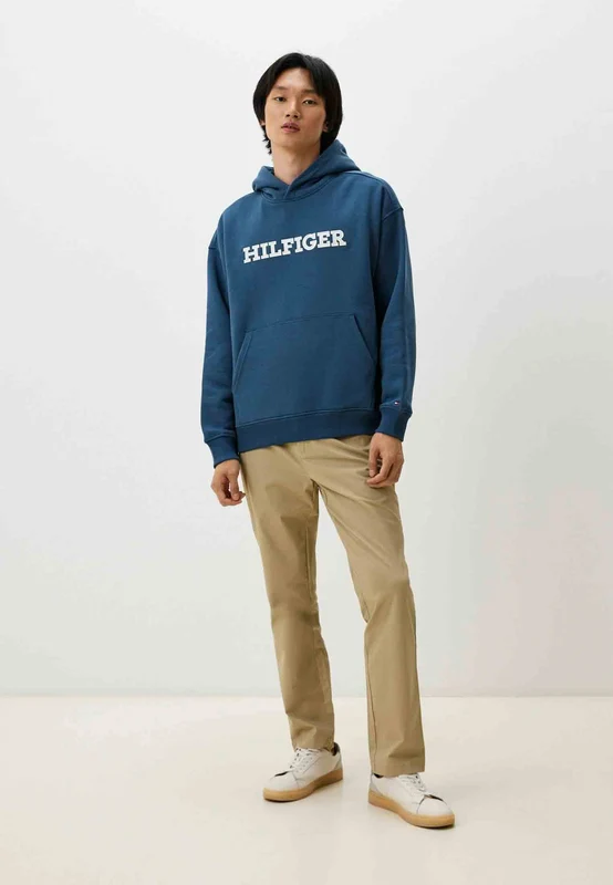 Tommy Hilfiger - Men's Monotype Applique Hoody Aegean Blue / S