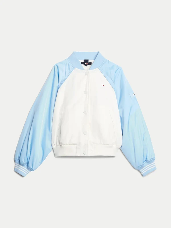 Tommy Hilfiger - Girls Varsity Bomber Jacket Light Blue / 4