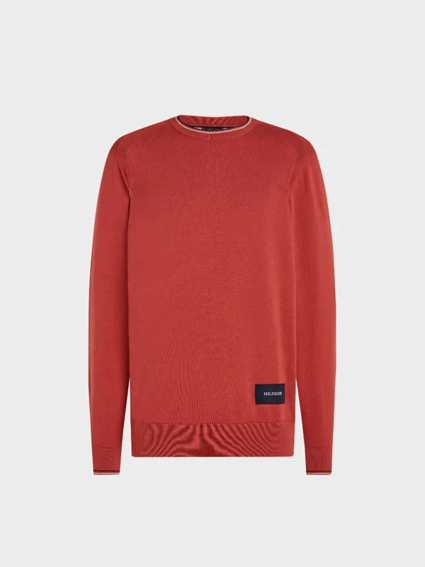 Tommy Hilfiger - Men's Knitted Organic Cotton Sweater Red / L