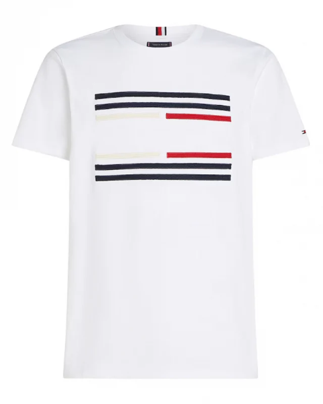 Tommy Hilfiger - Grosgrain Tape Flag Logo T-Shirt White / XXL