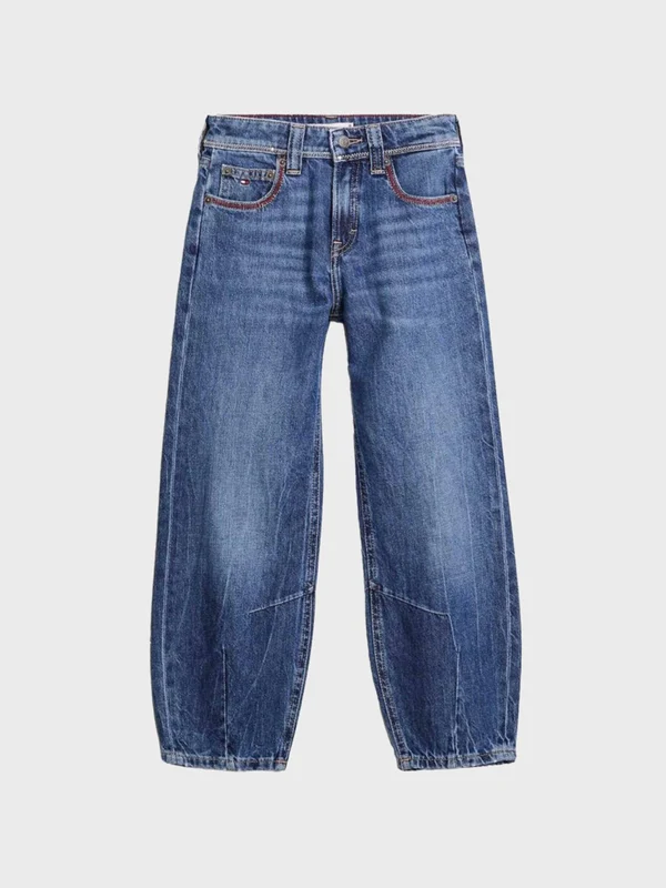 Tommy Hilfiger - Girls' Oversized Balloon Leg Jeans Denim / 6