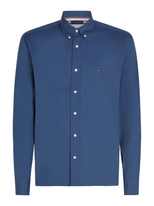 Tommy Hilfiger - Flex Poplin Regular Fit Shirt Aegean Blue / XS