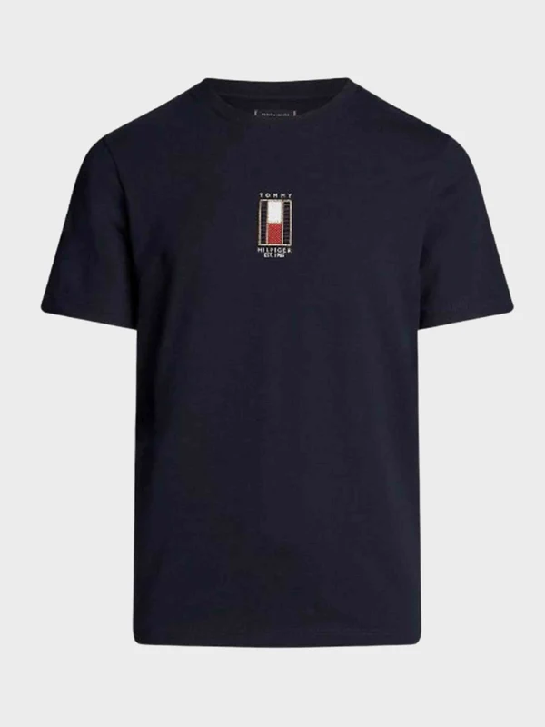 Tommy Hilfiger - Vertical Flag Embroidery T-Shirt Desert Sky / L
