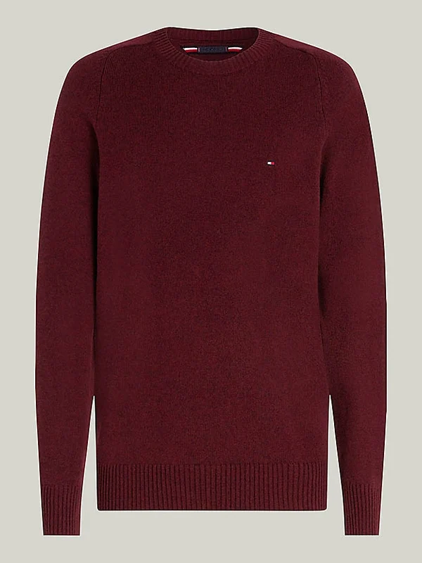 Tommy Hilfiger - Men's Structure Crew Neck Jumper Burgundy / L