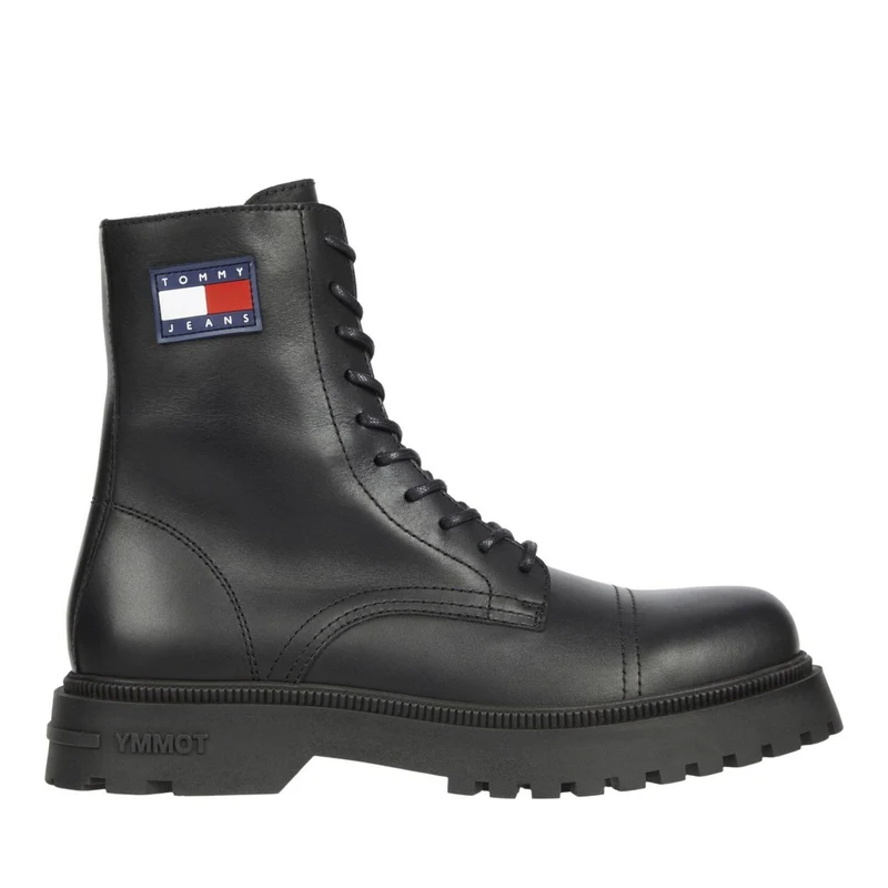 Tommy Jeans Black Lace-Up Rugged Rubber Sole Boots EU 41
