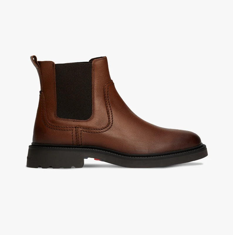 Tommy Hilfiger HILFIGER COMFORT Mens Chelsea Boots Winter Cognac UK 8