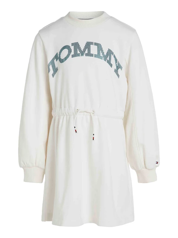 Tommy Hilfiger - Girls Varsity Logo Relaxed Sweatshirt Dress Off White / 4