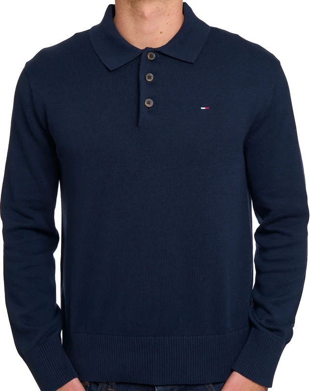 Tommy Jeans Knitted LS Polo Dark Navy L