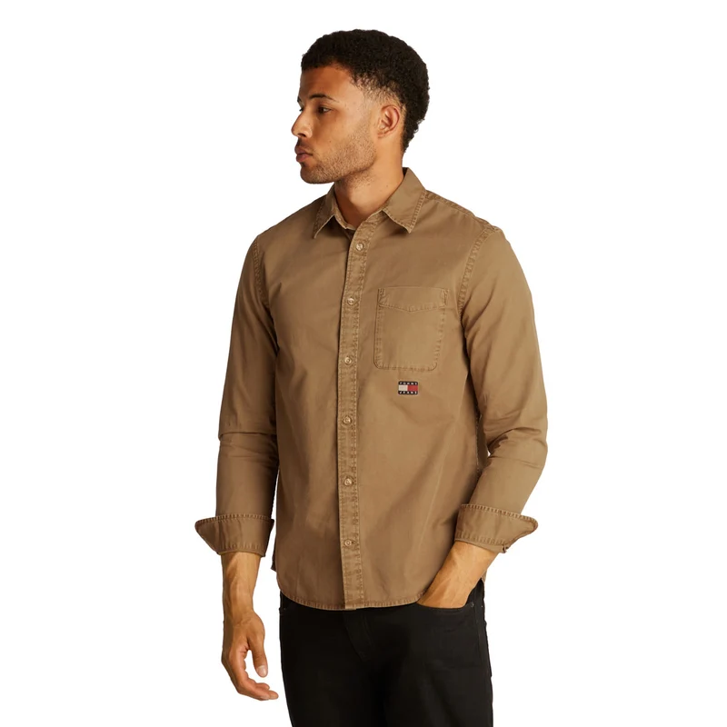 Camicia Uomo Tommy Jeans Twill Marrone XL