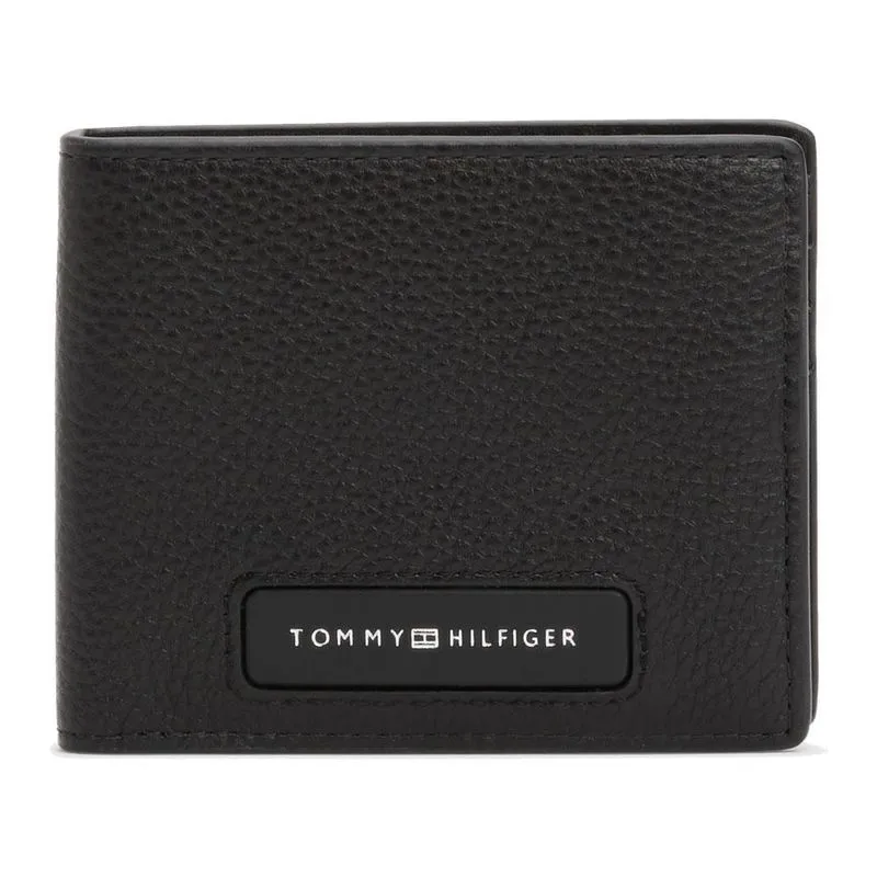 Carteira Tommy Hilfiger Monogram Leather Mini Preta