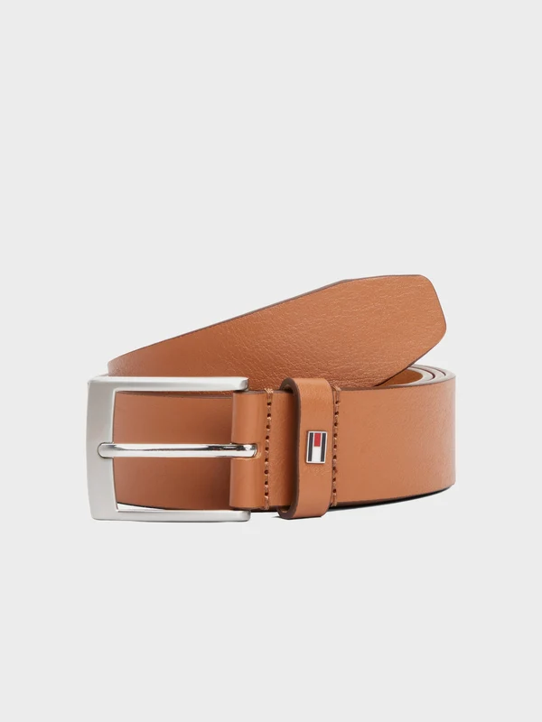 Tommy Hilfiger - Men's Enamel Flag Leather Belt Camel / 110