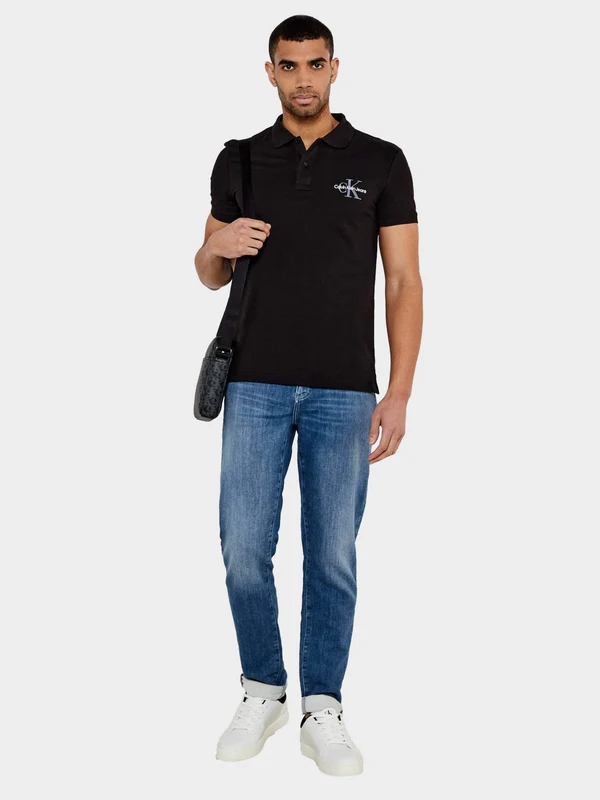 Calvin Klein Jeans - Men's Monologo Polo Shirt Black / XL