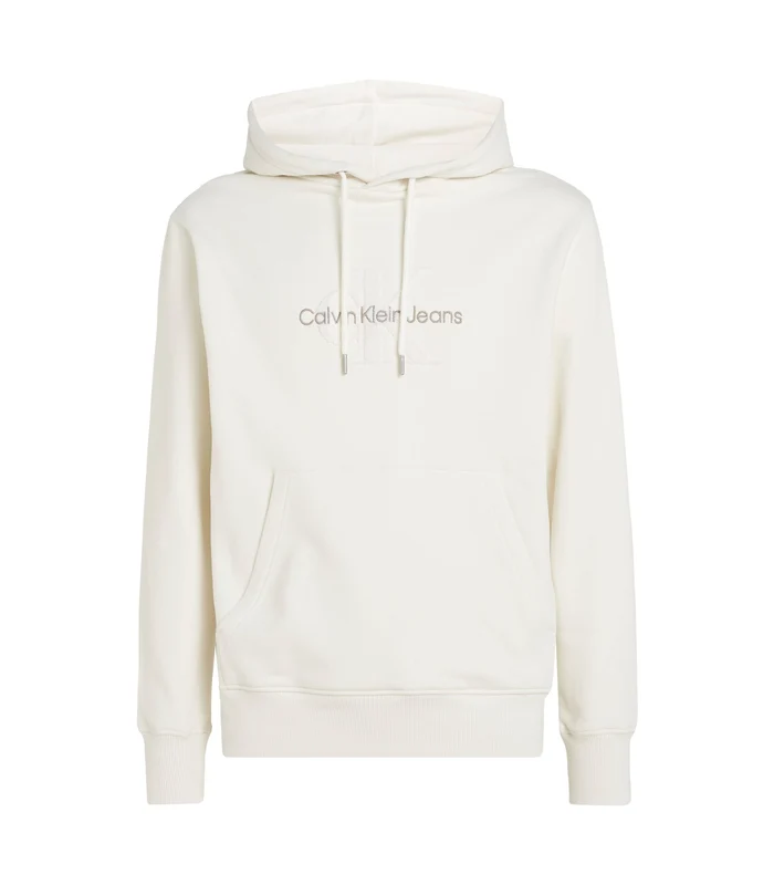 Calvin Klein Jeans - Chenille Monologo Hoodie Off White / M