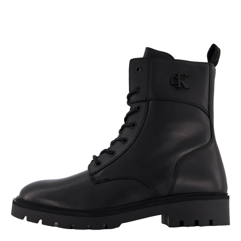 Combat Boot Mid Zip Lth In Cal Triple Black EU 40