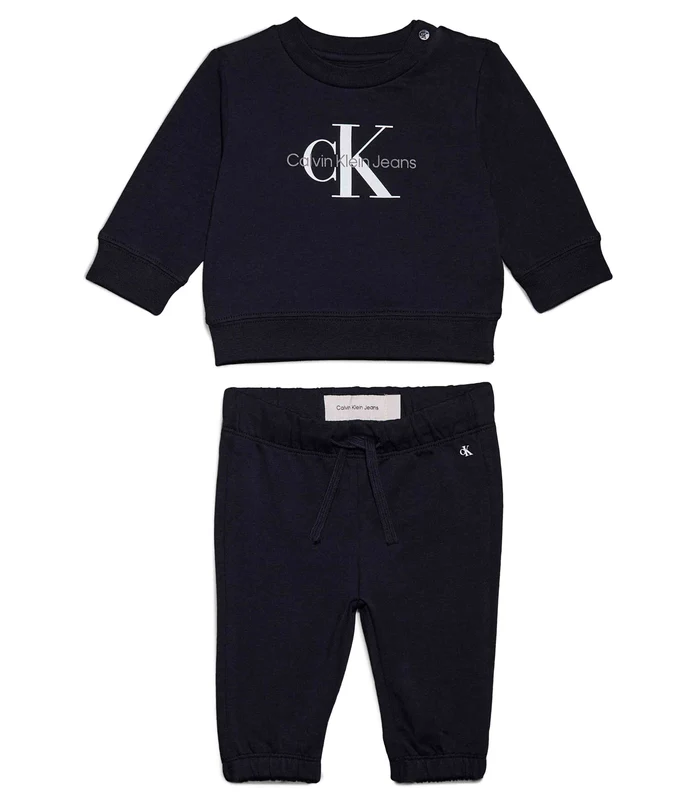 Calvin Klein Jeans - New Born Monogram Crew Neck Sweatshirt Set Navy / 6-9 M