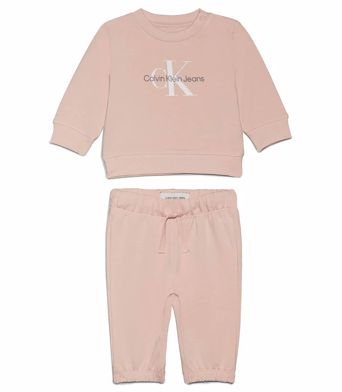 Calvin Klein Jeans - New Born Monogram Crew Neck Sweatshirt Set Light Pink / 6-9 M