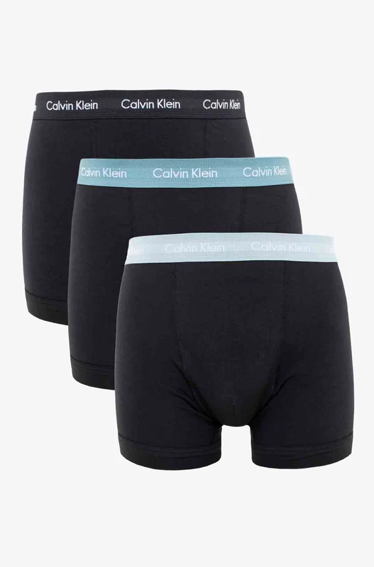 Calvin Klein - Men's 3 Pack Of Cotton Stretch Trunks Green/Green/Black / S