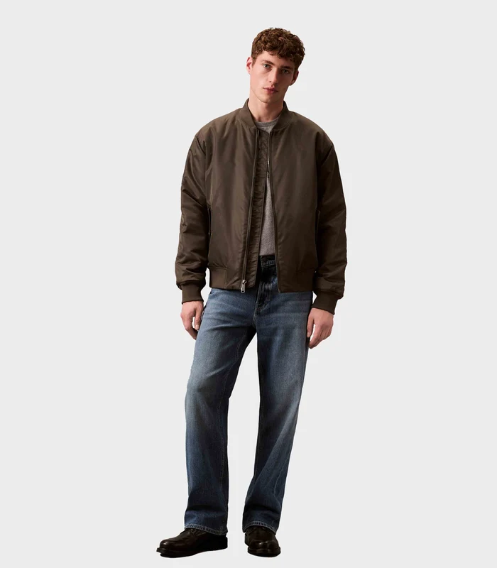 Calvin Klein Jeans - Men's Padded Nylon Bomber Jacket Brown / S
