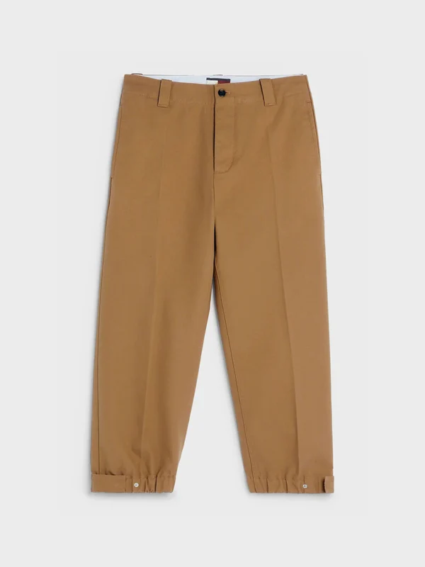 Tommy Hilfiger - Men's Crest Cuffed Chino Pants Regular Fit Classic Khaki / 34