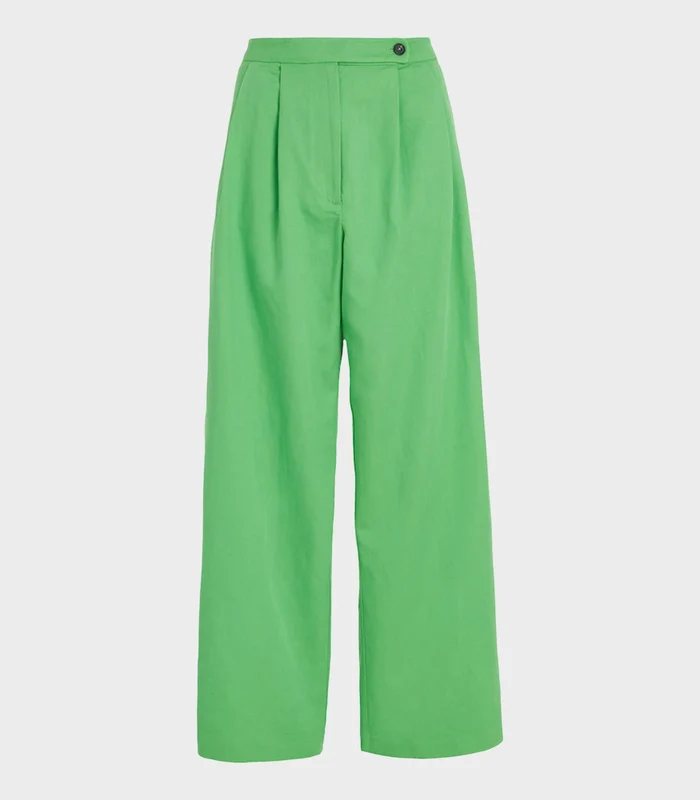 Tommy Hilfiger - Women's Wide Leg Blend Pant Relaxed Fit Lime Green / 34