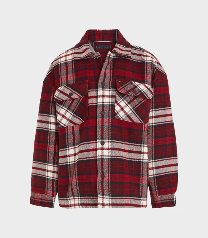 Tommy Hilfiger - Boys' Shearling Lined Tartan Overshirt Multi Color / 6