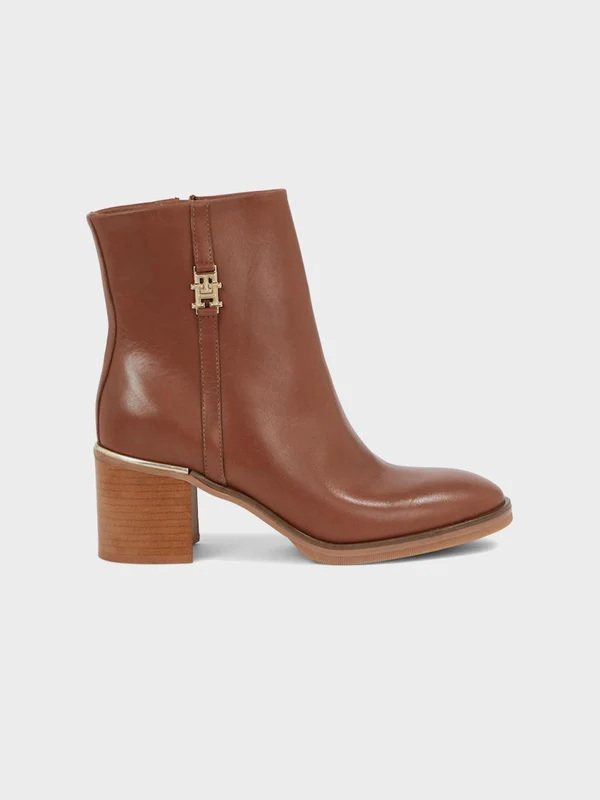 Tommy Hilfiger - Women's Leather Ankle Boots Brown / 37