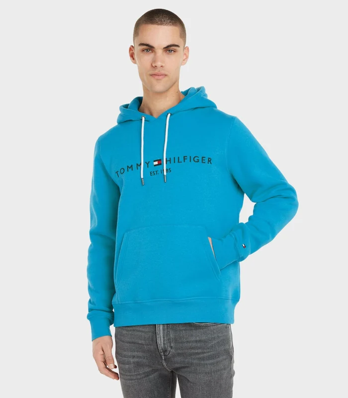 Tommy Hilfiger – Contrast Drawstring Logo Embroidery Hoody Regular Fit Medium Blue / XXL