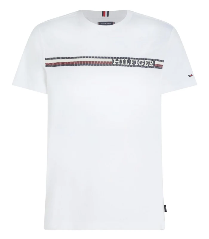 Tommy Hilfiger - Monotype Chest Stripe Tshirt Regular Fit White / M